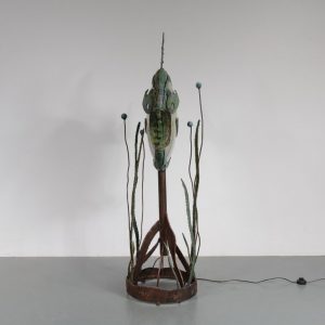 Unique Brutalist Sculptural Floor Lamp, Netherlands, 1960