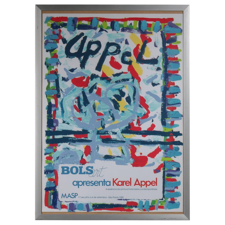 Karel Appel Lithograph for the Bols Art Exhibition, Brazil 1981