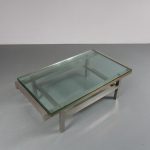 m23057 French Modernist Coffee Table in Steel and Brass, 1960
