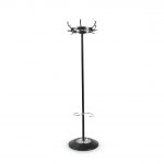 m23694 1950s Black metal with chrome free standing coat rack Jacques Adnet France
