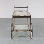 m23677 1950s Brass tea trolley with white perforated metal trays Svenskt Tenn Denmark