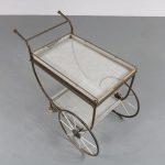 m23677 1950s Brass tea trolley with white perforated metal trays Svenskt Tenn Denmark