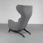 m23026 1950s "Ardea" Lounge Chair with dog tooth pattern fabric upholstery Carlo Mollino Zanotta / Italy