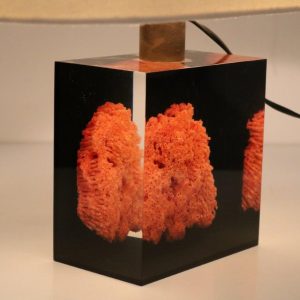 2003D110 L4405 Pierre Giraudon Resin with Coral Table Lamp, France 1970
