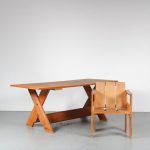 m24651 1970s Early edition crate desk with crate desk chair Gerrit Rietveld Cassina / Italy