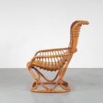 m24769 1960s Italian rattan easy chair Tito Agnoli Bonancina / Italy