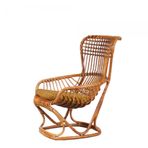 m24769 1960s Italian rattan easy chair Tito Agnoli Bonancina Italy