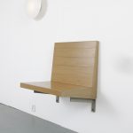 m24642-3 1970s Wall mounted seat in wood with copper nails Dom Hans van der Laan Netherlands