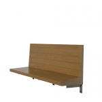 m24644-6 1970s Wall mounted bench in wood with copper nails Dom Hans van der Laan Netherlands