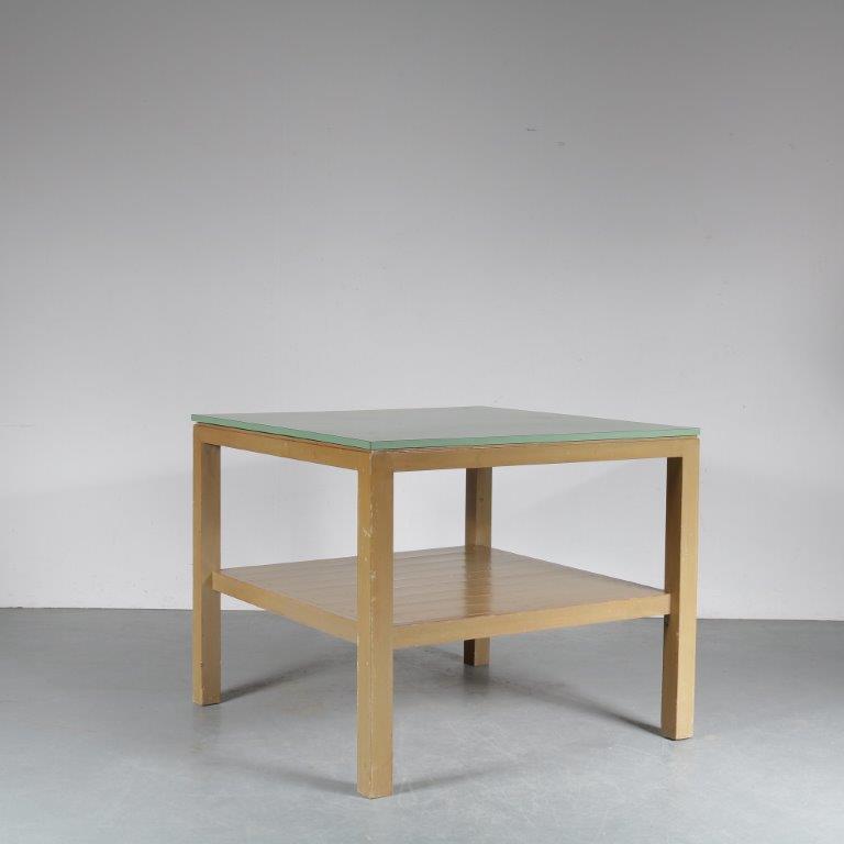 m24641 1970s Bossche School working table in wood with copper nails and green laminated top Dom Hans van der Laan Netherlands