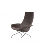 m23945 1960s Highback easy chair on chrome metal base with new upholstery Aulis Leinonen Asko Finland
