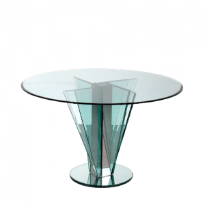 m25205 1970s Outstanding Nile Glass table with chrome details and mirrored bas attributed to Pietro Chiesa Fontana Arte / Italy