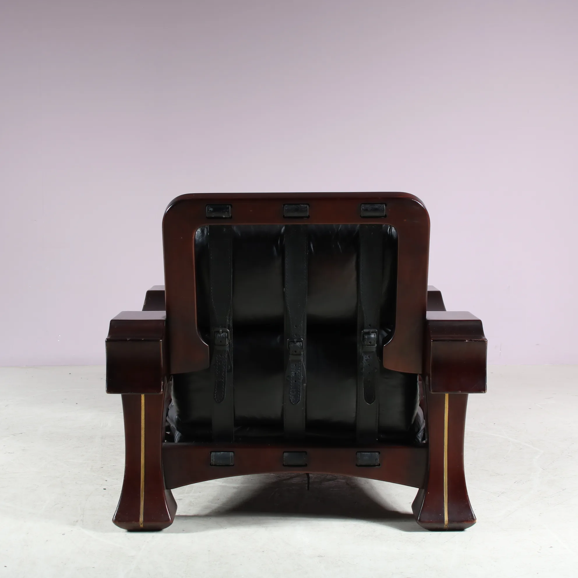 Italian Lounge Chair with Foot Stool by Luciano Frigerio, 1970