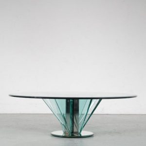 m25273 Nile Glass Coffee Table attributed to Pietro Chiesa for Fontana Arte, Italy 1970
