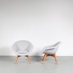 m25183a 1950s set 2x 1950s easy chairs by Frantisek Jirak Czech