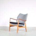 m25584 1950s Highback and lowback easy chair in teak with oak and kvadrat upholstery Aksel Bender Madsen Bovenkamp / Netherlands