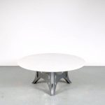 m24877 1960s Unique coffee table model Bumper in chrome with thick marble top Martin Visser Spectrum / Netherlands