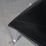 m25828 1990s PK22 lounge chair, original black leather with chrome metal base Poul Kjearholm Fritz Hansen / Denmark