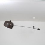 L4717 1970s Brown with chrome metal counter balance lamp J Hoogervorst Anvia / Netherlands
