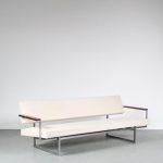 m25702 1960s 3-Seater sofa / sleeping bench model Lotus on chrome metal frame with new upholstery Rob Parry Gelderland, Netherlands