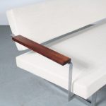 m25702 1960s 3-Seater sofa / sleeping bench model Lotus on chrome metal frame with new upholstery Rob Parry Gelderland, Netherlands