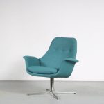 m26103 1950s Rare model easy chair on chrome crossbase with new upholstery Pierre Paulin Artifort, Netherlands