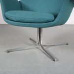 m26103 1950s Rare model easy chair on chrome crossbase with new upholstery Pierre Paulin Artifort, Netherlands