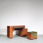 FL4 Colonial Haagse School Desk with Stool, Indonesia 1930