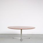 m25689 1960s coffee table round rosewood top with chrome cross leg Arne Jacobsen Fritz Hansen Denmark