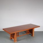 m26305 1980s "Allen" table in cherry wood Frank Lloyd Wright Italy