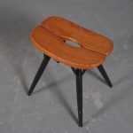 m26319 1950s "Pirkka" stool in pine with black wood Ilmari Tapiovaara Laukaan Puu, FInland