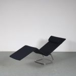 m26343 1990s Lounge chair with new black fabric upholstery and chrome base Maarten van Severen Vitra, Germany
