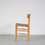 m26409 1960s Set of 4 beech "Shaker" dining chairs with papercord upholstery Borge Mogensen FDB Møbler, Denmark