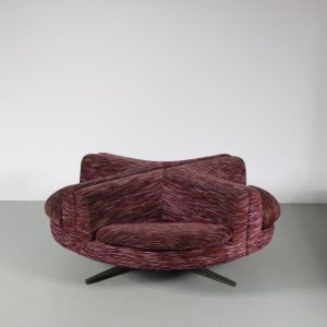 m26327 1970s Rare "London Combination" corner chair 632, chrome with fabric Geoffrey Harcourt Artifort, Netherlands