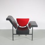 m26269 1980s "Groeten uit Holland" chair with leather and fabric upholstery Rob Eckhardt Pastoe, Netherlands