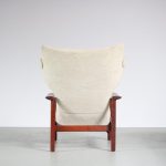 m26506 1960s Rare lounge chair, model "Rock Royal", with foot stool and original white bouclé upholstery Sven Ivar Dysthe Norway