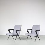 m20369 Friso Kramer repose easy chair black with grey upholstery, Ahrend de Cirkel Netherlands