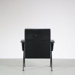 m20369 Friso Kramer repose easy chair black with grey upholstery, Ahrend de Cirkel Netherlands