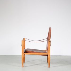m26569 1950s Safari chair, oak frame with leather upholstery Kaare Klint Rud Rasmussen, Denmark