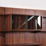m26107 1950s 3-Unit wide wall system with three cabinets and several shelves Kai Kristiansen FM Mobler, Denmark