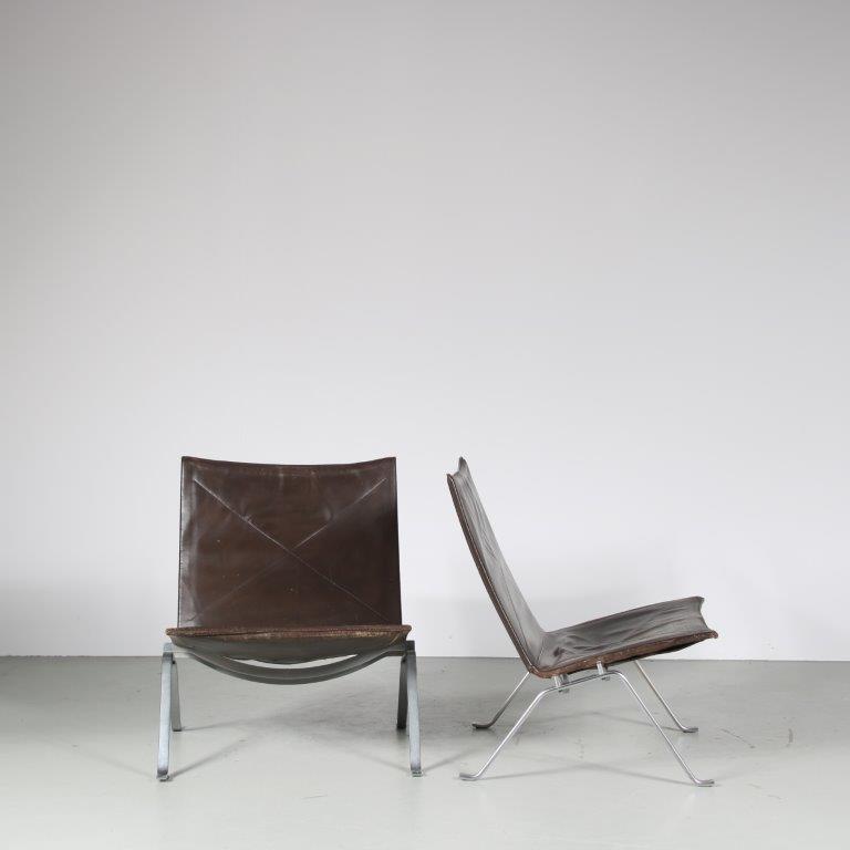 Pair of PK22 Chairs by Poul Kjaerholm for Kold Christensen, Denmark 1960