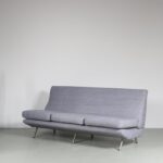 m26613 1950s 3-Seater sofa with new upholstery Marco Zanuso Arflex, Italy
