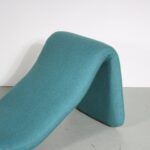 m27020 1960s Djin daybed with new teal wool upholstery Olivier Mourgue Airborne, France