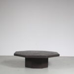 INC162 1970s Brutalist style octagon Stone look resin coffee table Netherlands