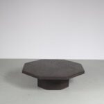 INC162 1970s Brutalist style octagon Stone look resin coffee table Netherlands