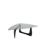 m26554 1950s Coffee table on wooden base with glass top Isamu Noguchi Knoll International, USA