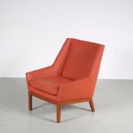 m24648 1950s Easy chair Prism on rosewooden base with new leather upholstery model Prism Erik Kolling Andersen Peder Pedersen Denmark