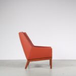 m24648 1950s Easy chair Prism on rosewooden base with new leather upholstery model Prism Erik Kolling Andersen Peder Pedersen Denmark