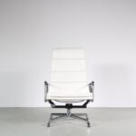 m27343 1990s Easy chair model EA222 in chrome with white leather Charles & Ray Eames Vitra, Germany