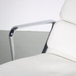 m27343 1990s Easy chair model EA222 in chrome with white leather Charles & Ray Eames Vitra, Germany